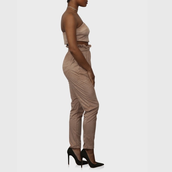 Two Piece Jogger Pant Set Tan - Picture 3 of 3